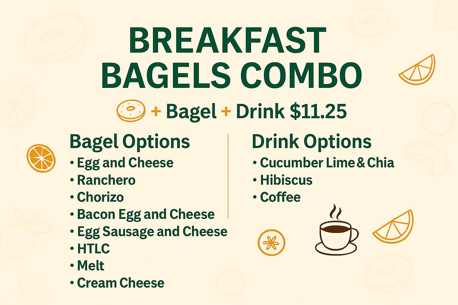 Breakfast Bagels Combo $11.25